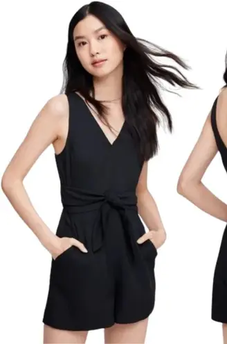 Wilfred Aritzia Ecoulement Romper Women's 4 Black Tie Waist Cut Out Sleeveless