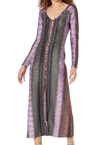 Ramy Brook Metallic Tango Convertible Maxi Dress Soho Knit Purple Women's Small