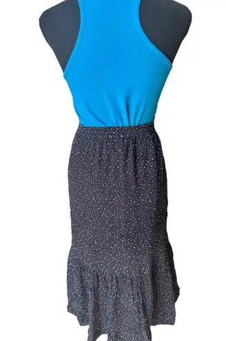 Coach  Tiered Snap Aline Midi Skirt Sz.0  Stretch Waist - Dots Black Multicolor thumbnail 14