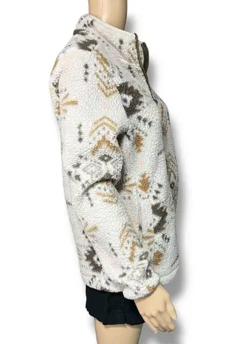 Avalanche Womens Full Zip Sherpa Fleece Jacket Sweatshirt Aztec Print Medium