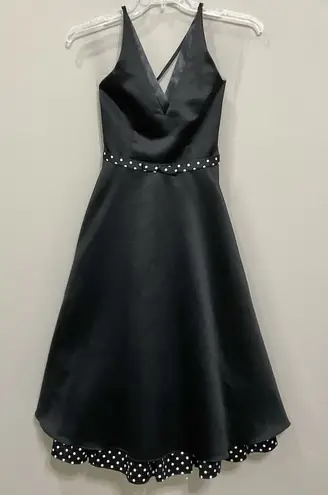 Jessica McClintock Gunne Sax Black Vintage Gown Party Dress Sz 1 Satin