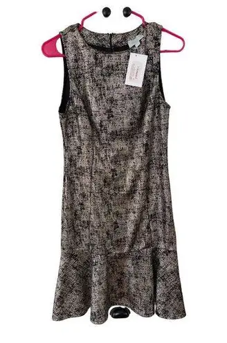 Veronica M Dress Cinderella Ruffle Ponte Black Metallic Gold Sleeveless New Sz M