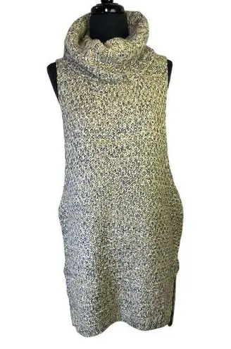 Crochet lagenlook pull over layered sleeveless long sweater vest dress ramie Tan