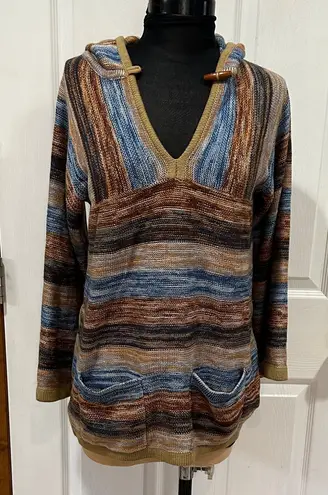 Vintage Montgomery Ward Space Dye Sweater with Toggle Closure Blue