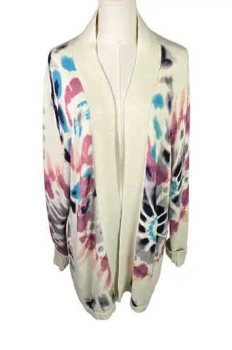 Sun Stone Womens Cardigan Sweater Medium Open Front Tie Dye Knit Cotton Clean - Image 1