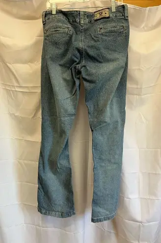Blue Flare Wide Leg Jeans with Vintage