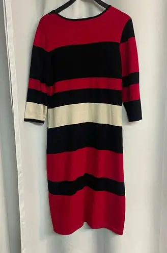 Danny & Nicole  striped red/black/white dress size XL