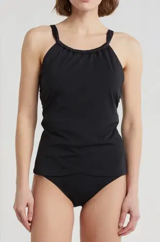 Jantzen Audry Tankini Bikini Top & Comfort Core Bikini Bottoms Black Size 8 NWT