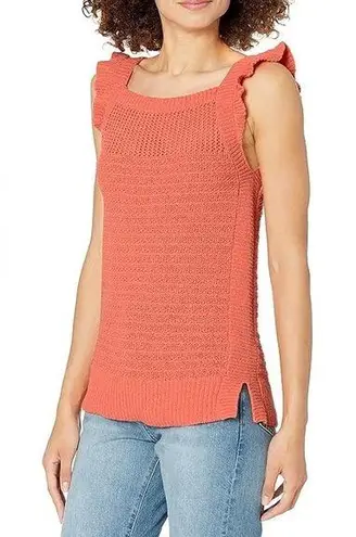 Ella Moss Coral Flames Sweater Ruffle Tank Top