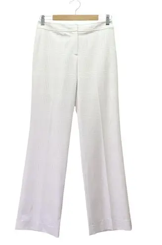 St. John Collection White Plaid Textured Pants Size 4 Fashion Fit USA Made VTG