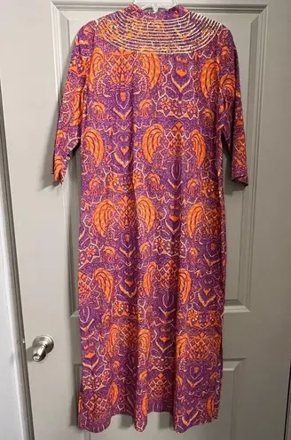 Like New Figue Cotton Maxi Dress with Gold Sequin Overlay Size Medium