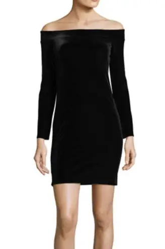Bailey 44 Dress Black Stroke of Midnight Off-the-Shoulder Velvet Cocktail Sz XS