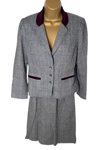 Vtg 80s Pete for Pandora Blazer & Pleated Skirt Suit Wool Blend Gray XS - Image 1