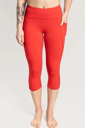 Oiselle NWT Orange Size 24 26 Triple Threat Capris Knickers Legging Active Gym