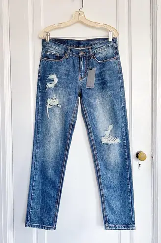 Denim Colab • #3A10 Byron Boyfriend jeans loose fit straight distressed faded - Image 2