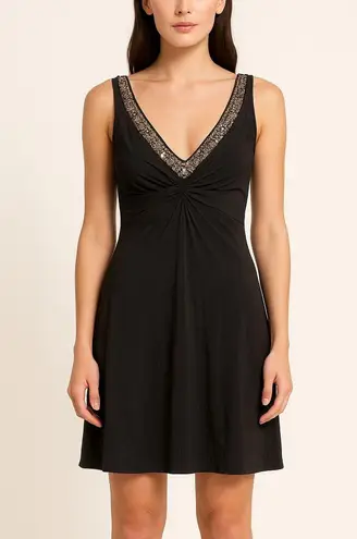 Velvet Tees "Velvet" Brand Beaded Neckline Mini Dress – Size Small