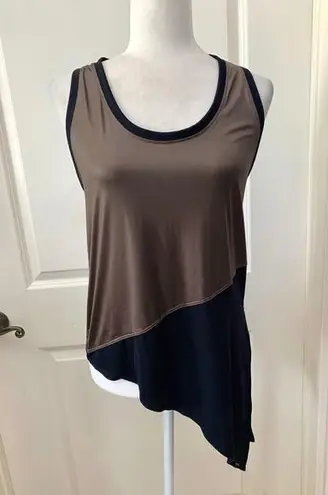 Koral 3/$15 NEW Asymmetric Colorblock Ribbed Tank Top in Brown/Black
