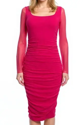 Fuzzi. Rusched Bodycon Dress. Pink Size XS