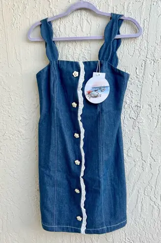 Stefania Vaidani Truena mini denim dress Small NWT