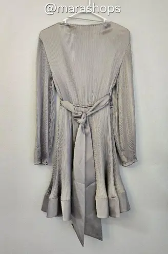 Milly Silver Liv Solid Pleat Mini Dress