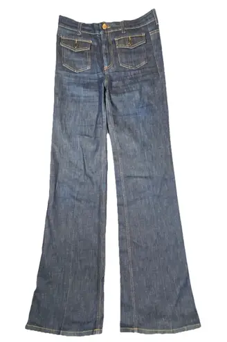 Stella McCartney Jeans 70's Flared 27 Boho Festival Designer Italy Blue Denim