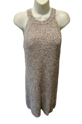 Madewell High Neck Sweater Tank Dress Sz M Heather Gray Sleeveless 100% Cotton