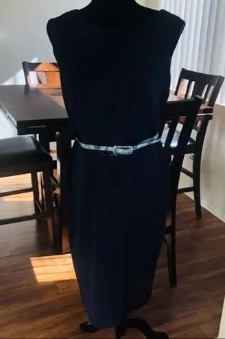 Connected Apparel Womens Belted Sheath Party Dress