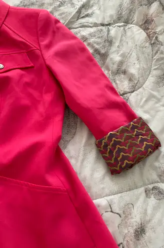 Christian LaCroix Vintage Bazar Hot Pink 100% Wool Boho Blazer, size 40 or US 8