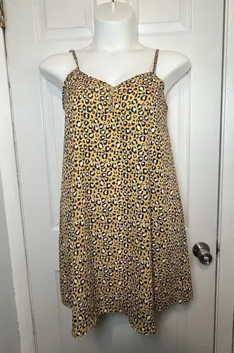 Willow & Root Size L Yellow Cheetah Print Dress Y2K Cottage Core Fast Shipping Size L