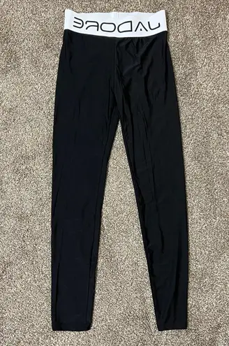 Set Tape Leggings Tape Bra High Waisted Top Casual Set Skinny Fit Push Up Bra Long Sleeves Black