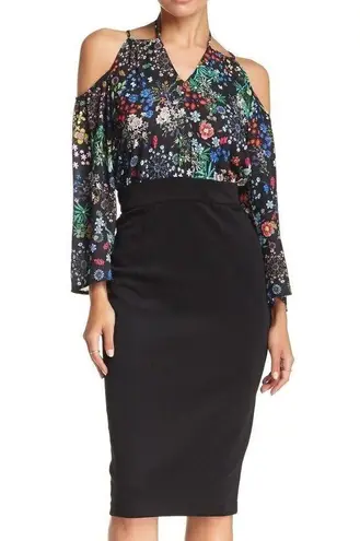 Krass&co New NY& Cold Shoulder Scuba Twoffer Midi Dress Sz M