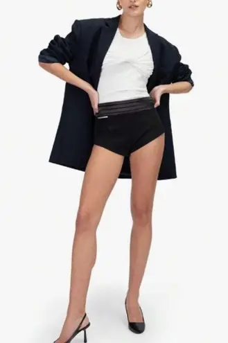 Missguided Black Hight Rise Night Out Party Hot Pant Tuxedo Knicker Shorts Large