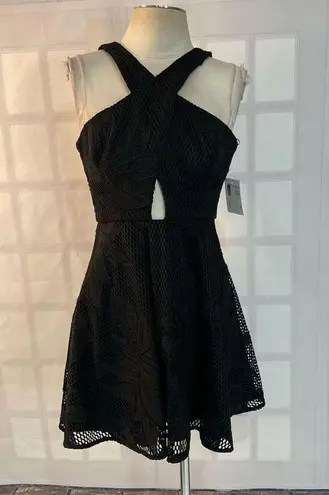 Intermix Jay Godfrey for nwt black halter cutout skater dress size 0