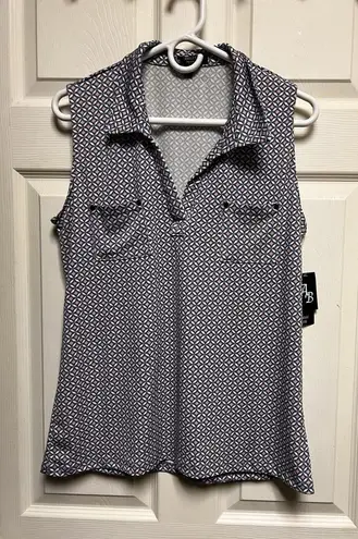 Laura Ashley NWT Blue X-Large XL Blouse Top Shirt Stretch New With Tags 0166