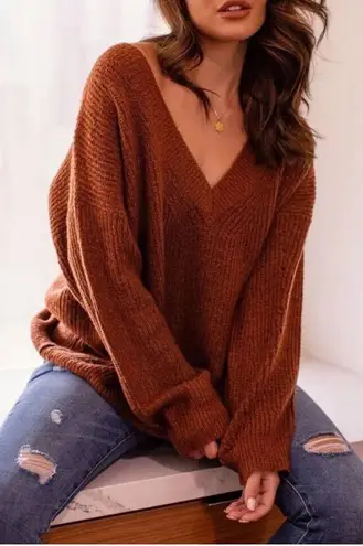 Natural Reflections Burnt Orange Pullover Knit Sweater Women’s Size XL NEW - Image 1