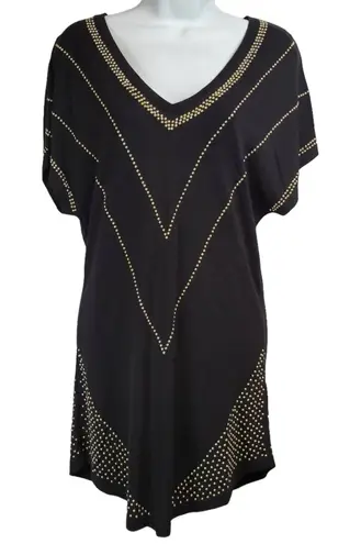 Spanner Black & Gold Studded Tunic Size M NWT Size M