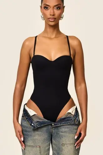 Mars the Label Black Sculpt Cupped Bodysuit Size XS