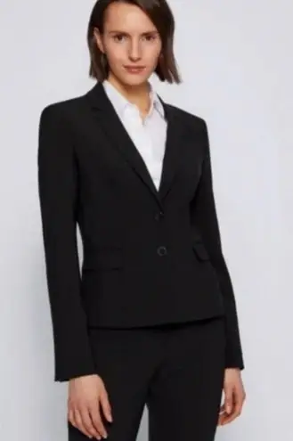 Hugo Boss Wool Blend Blazer Suit Jacket 2 Button Office Career Luxe Size 8