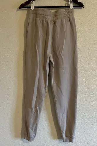 AYBL Everyday Comfy Sweatpant High Waist Joggers in Dove Gray / Tan Size Small