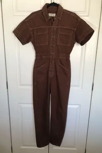 Free People  We the Free Brown Marci Jumpsuit in Pinecone Size XS