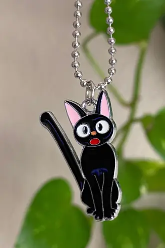 Handmade kawaii cute y2k 90’s black cat ballchain necklace ❤️