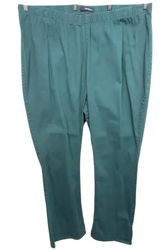 Denim 24 7 Roamans Plus Size 30WT Jeans Tall Elastic Waist Green Straight 1012 Size 30W