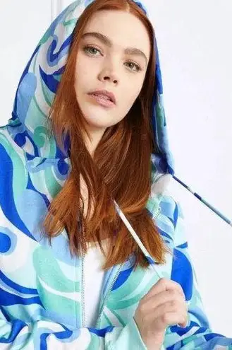 Hill House The Allie Zip-Up Fleece Jacket in Ocean Kaleidoscope Size XS NWT