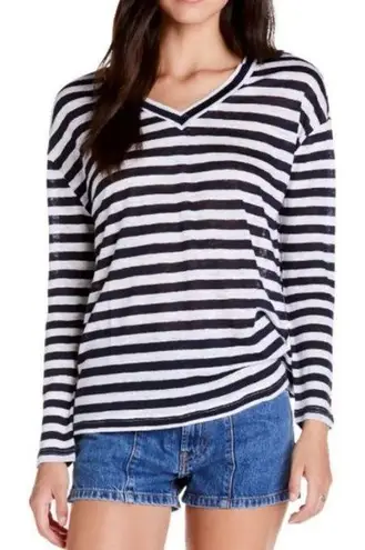 Michael Stars 💕💕 Melanie Slouchy Stripe Tee Admiral Stripe Black & White Linen