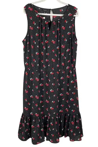 Talbots Talbot’s Plus Petite Cherry Picked Fit & Flare Midi Dress Size 16WP