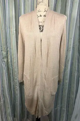 International Concept INC Long Sweater Jacket Open Front L/S Pockets Med EUC