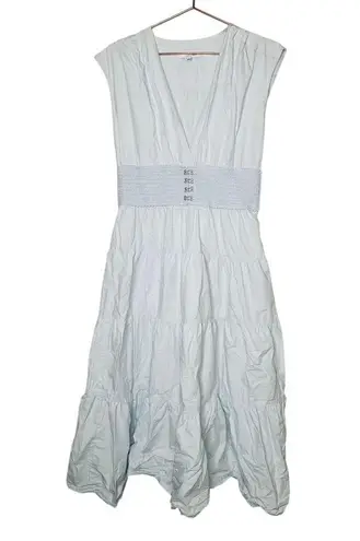 Derek Lam COLLECTIVE Blue 100% Cotton Hourglass Layered Midi Dress Size 44