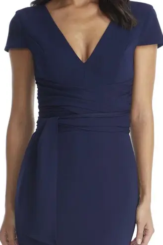 Dress the Population Dana Dress Bodycon Sheath Navy Cocktail Party Sz Small New