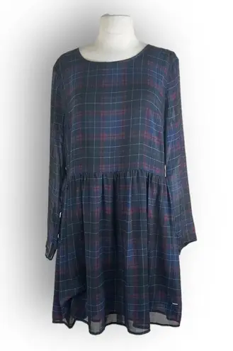 Pepe Jeans  Bloom Retro Tartan Plaid Babydoll Dress | Large