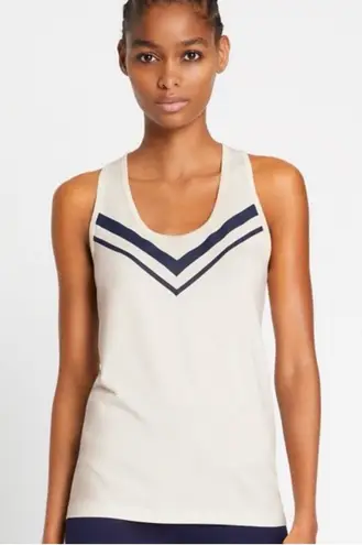 Tory Burch Sport Performance Chevron Tank in Ivory Pearl/Tory Navy
